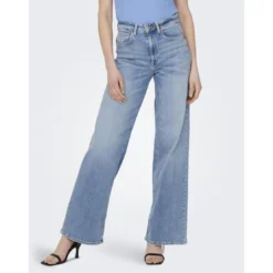 OnlyOnlmadison Blush Hw Wide Dnm Cro371 Noos bleu denim en coton Nora