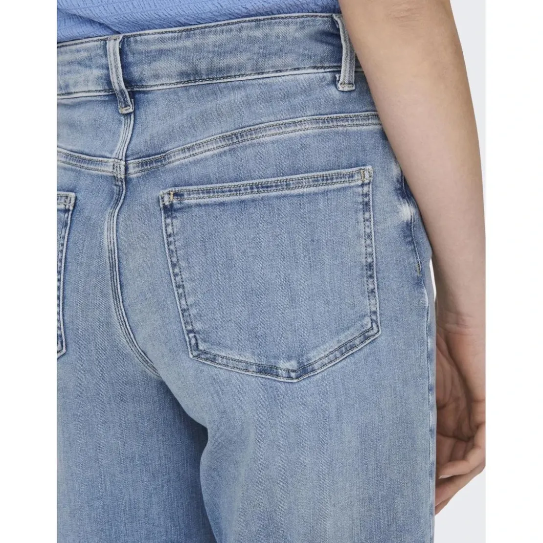 OnlyOnlmadison Blush Hw Wide Dnm Cro371 Noos bleu denim en coton Nora