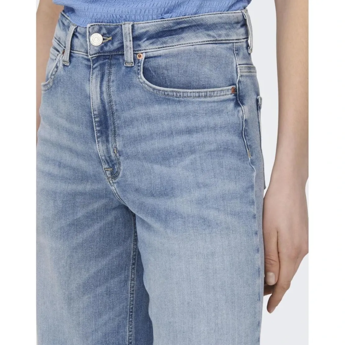 OnlyOnlmadison Blush Hw Wide Dnm Cro371 Noos bleu denim en coton Nora