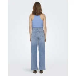 OnlyOnlmadison Blush Hw Wide Dnm Cro371 Noos bleu denim en coton Nora