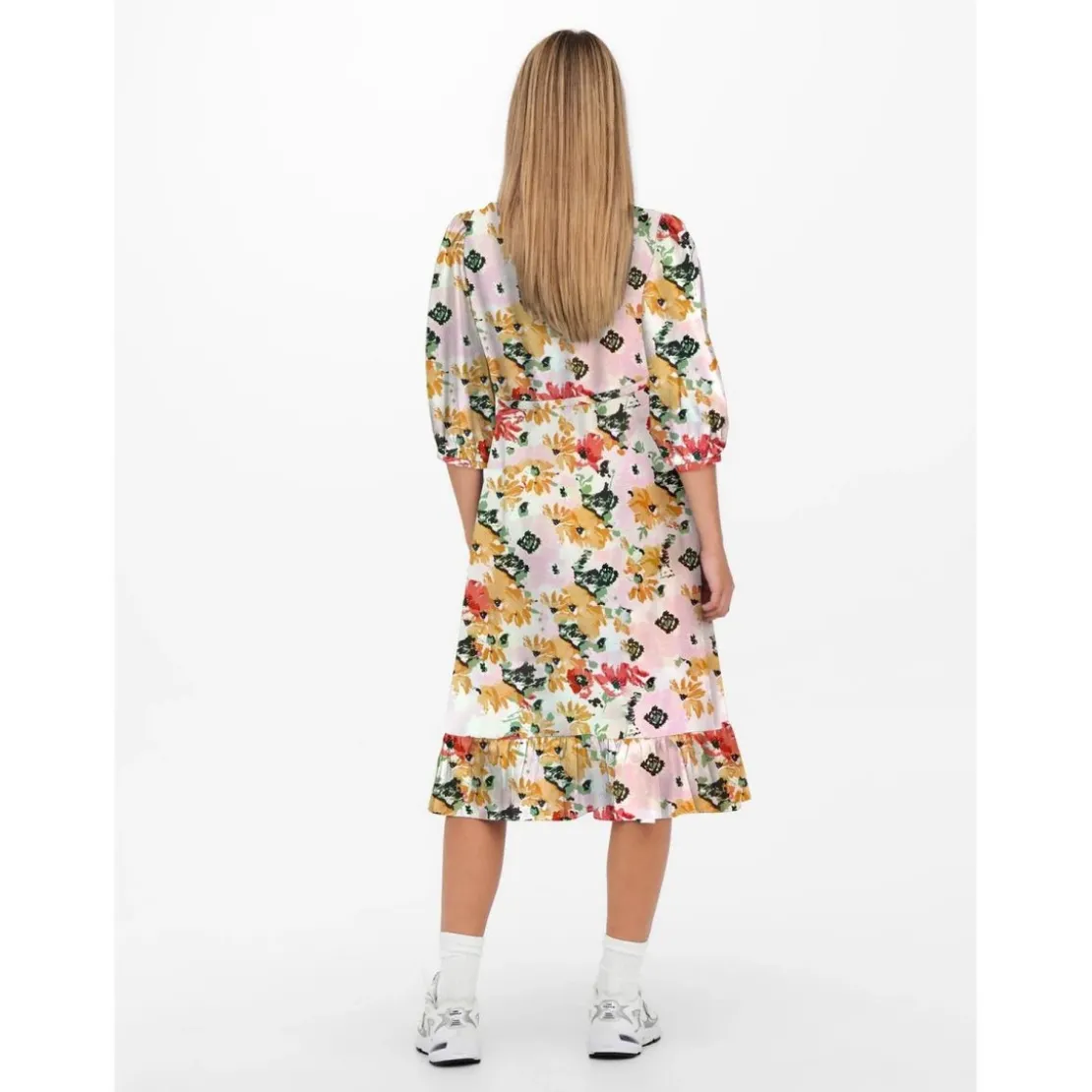 OnlyONLOLIVIA - Robe cache-cœur sur le devant blanc