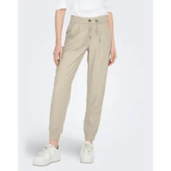OnlyPantalon beige en viscose
