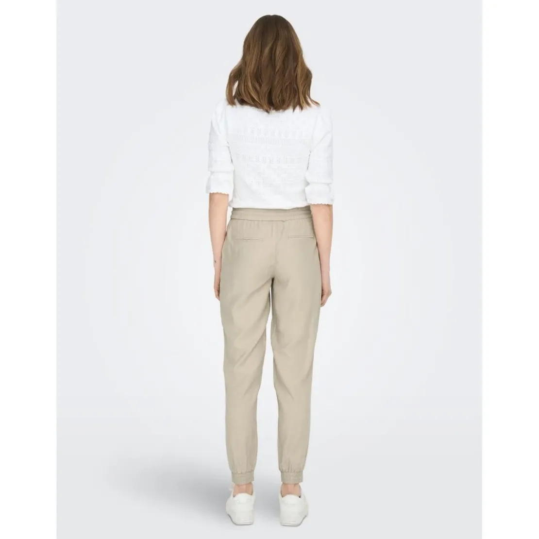 OnlyPantalon beige en viscose