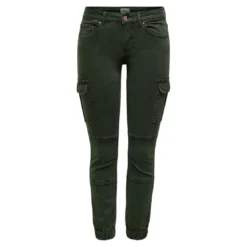 OnlyPantalon cargo Détails cargo vert en coton Lina