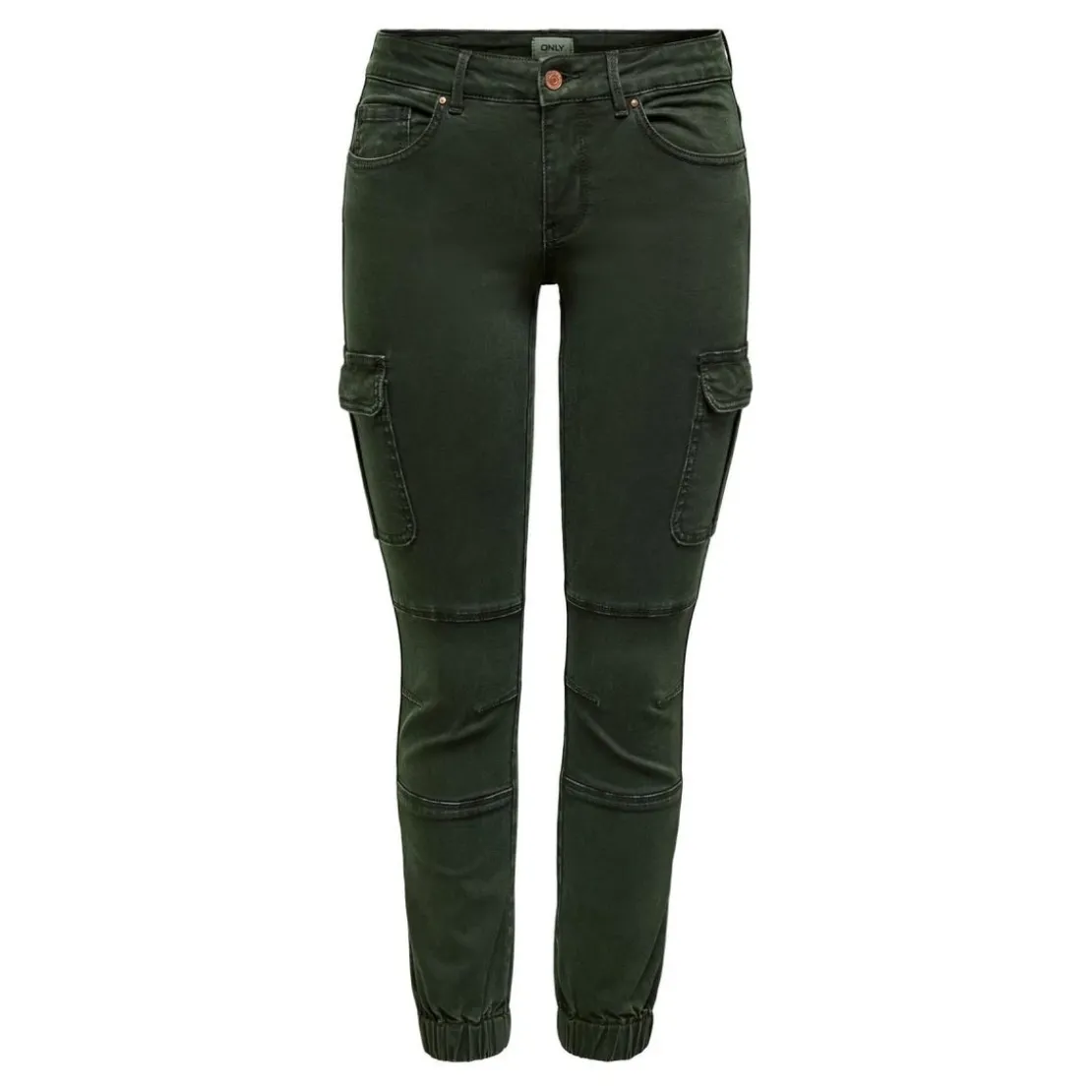 OnlyPantalon cargo Détails cargo vert en coton Lina