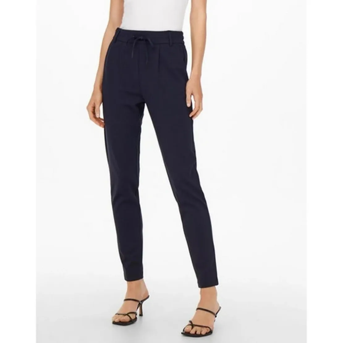 OnlyPantalon Cordon d'attache bleu en viscose Vera