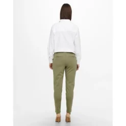 OnlyPantalon Cordon d'attache vert en viscose Rhea