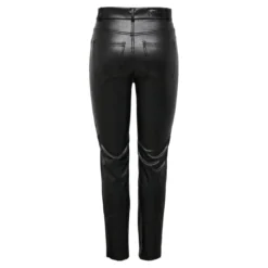 OnlyPantalon en cuir synthétique fermeture par bouton. fermeture éclair taille haute noir Luna