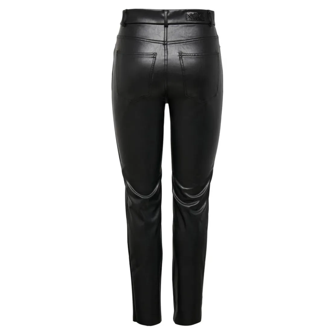 OnlyPantalon en cuir synthétique fermeture par bouton. fermeture éclair taille haute noir Luna