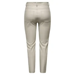 OnlyPantalon en simili-cuir braguette zippée taille haute gris clair Xena