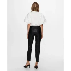 OnlyPantalon en simili-cuir noir Gia