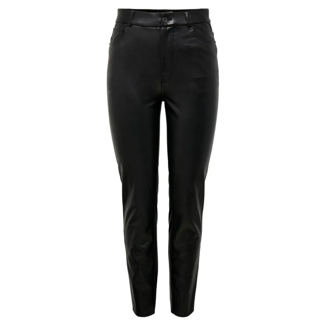 OnlyPantalon en simili-cuir noir Gia