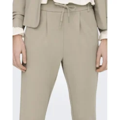 OnlyPantalon fermeture à cordon gris clair en viscose Clio