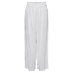 OnlyPantalon à jambe large Taille élastiquée blanc en lin