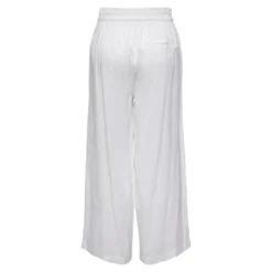 OnlyPantalon à jambe large Taille élastiquée blanc en lin
