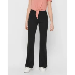 OnlyPantalon à jambe large Taille élastiquée noir Lara