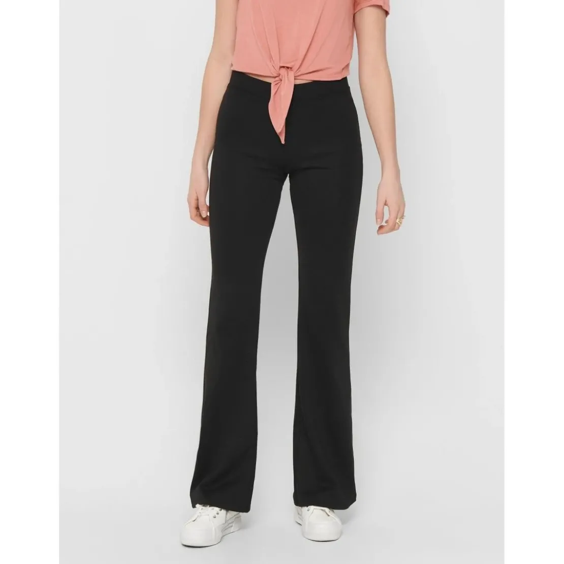 OnlyPantalon à jambe large Taille élastiquée noir Lara