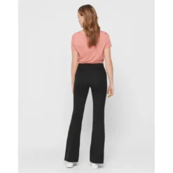 OnlyPantalon à jambe large Taille élastiquée noir Lara