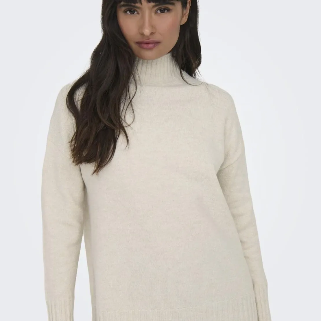 OnlyPull col roulé manches longues Gabriel gris clair Tess
