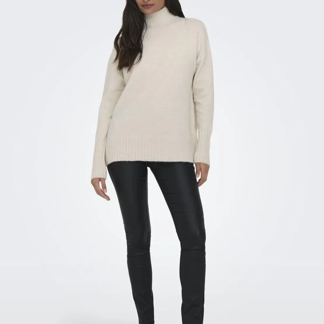 OnlyPull col roulé manches longues Gabriel gris clair Tess