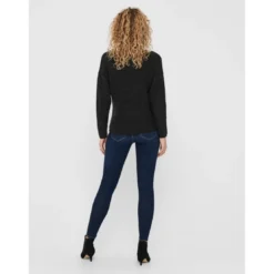 OnlyPull en maille Col en V Manches longues Poignets côtelés gris Luna