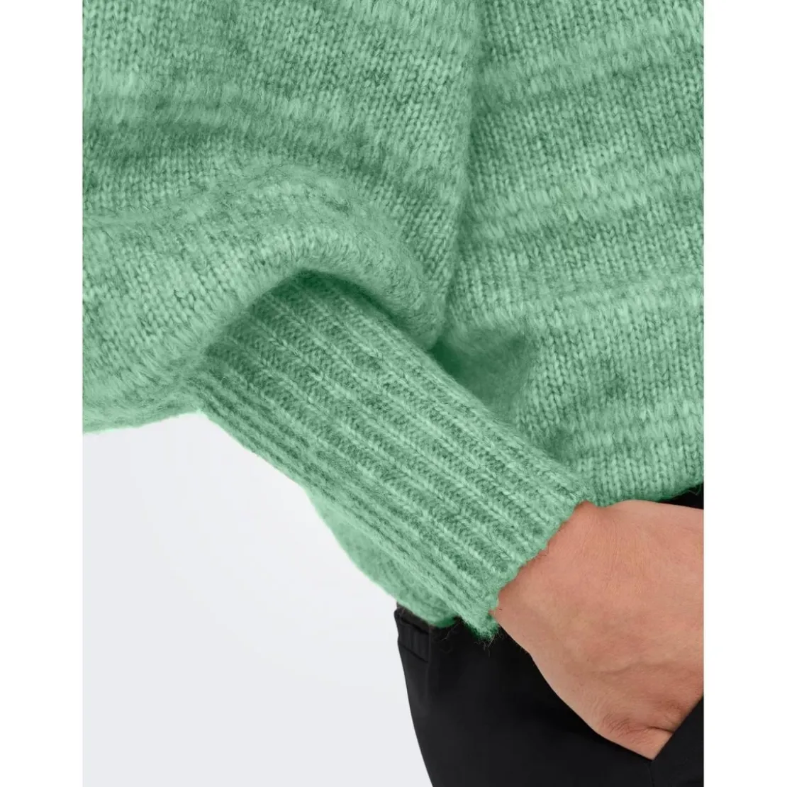 OnlyPull en maille Col haut Manches longues vert, bleu