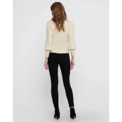OnlyPull en maille Col haut Manches longues blanc