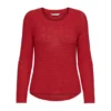 OnlyPull en maille col rond col rond rouge foncé Lyra