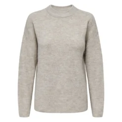 OnlyPull en maille col rond col rond gris clair Ruth