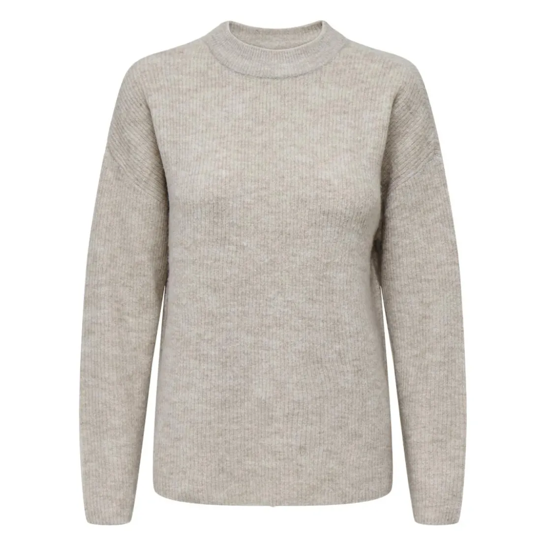 OnlyPull en maille col rond col rond gris clair Ruth