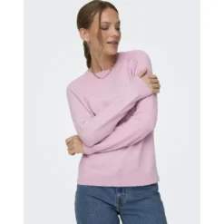 OnlyPull en maille col rond col rond violet Amy