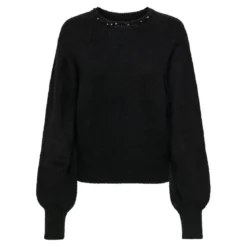 OnlyPull en maille col rond col rond noir Meg
