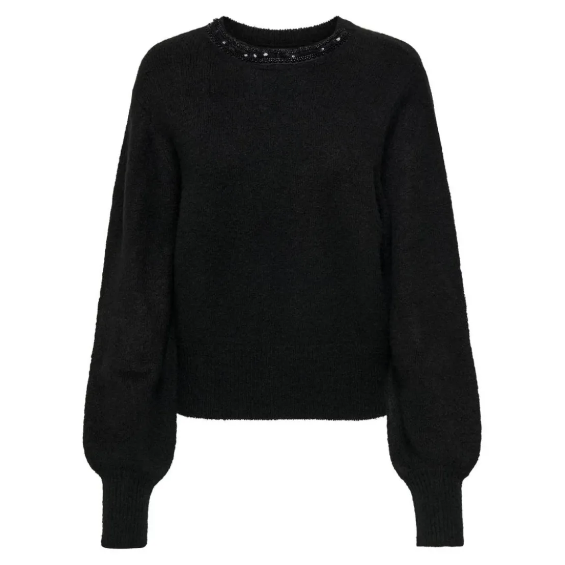 OnlyPull en maille col rond col rond noir Meg