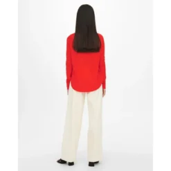 OnlyPull en maille Col rond Manches longues rouge Tess