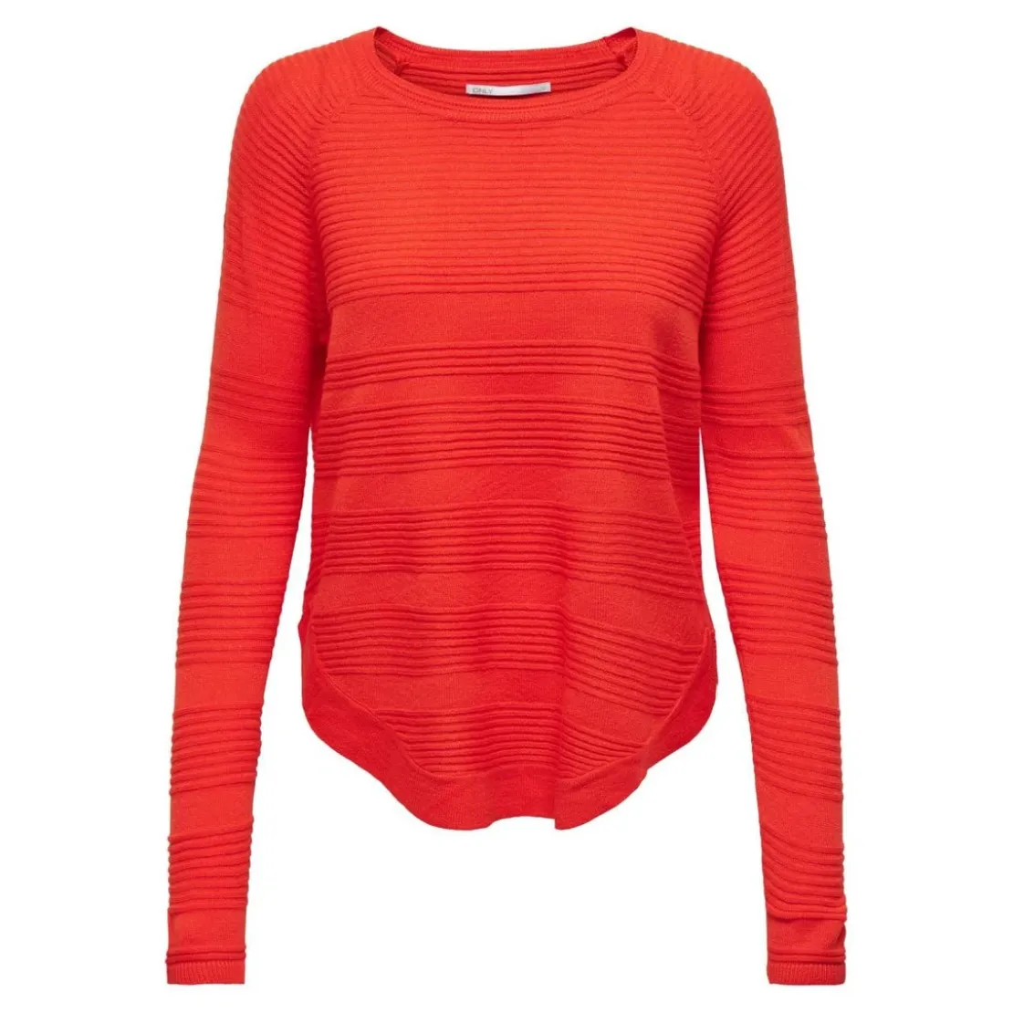 OnlyPull en maille Col rond Manches longues rouge Tess