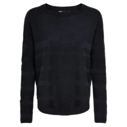 OnlyPull en maille Col rond Manches longues bleu Leah