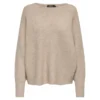 OnlyPull en maille Col rond Manches longues marron Ivy