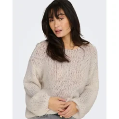 OnlyPull en maille Col rond Manches longues beige Ione