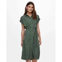 OnlyRobe chemise Imprimé all over Manches courtes Au-dessus du genou Poignets repliés vert