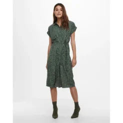 OnlyRobe chemise Imprimé all over Manches courtes Au-dessus du genou Poignets repliés vert