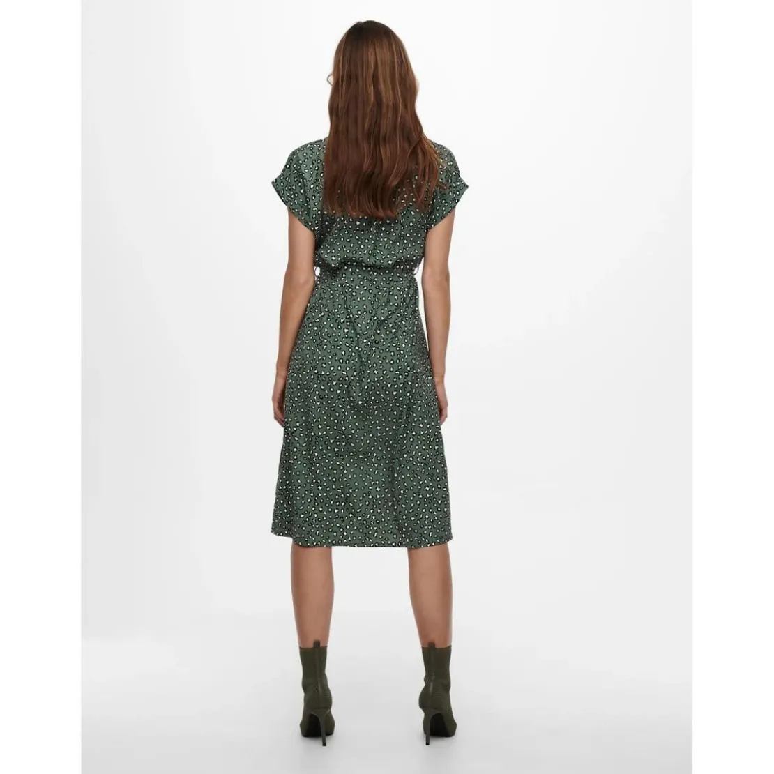 OnlyRobe chemise Imprimé all over Manches courtes Au-dessus du genou Poignets repliés vert