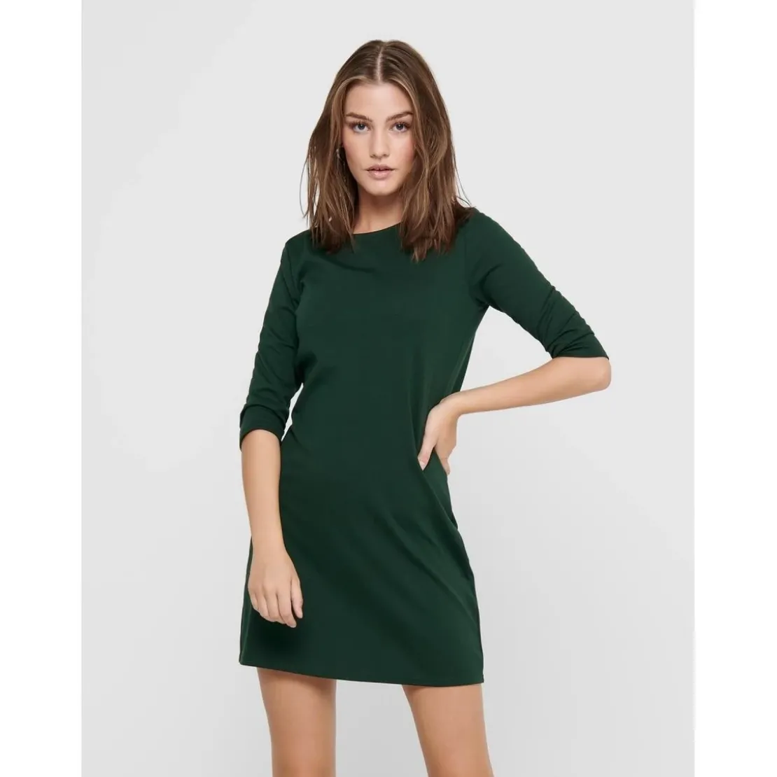 OnlyRobe courte Col rond Manches 3/4 Au-dessus du genou vert