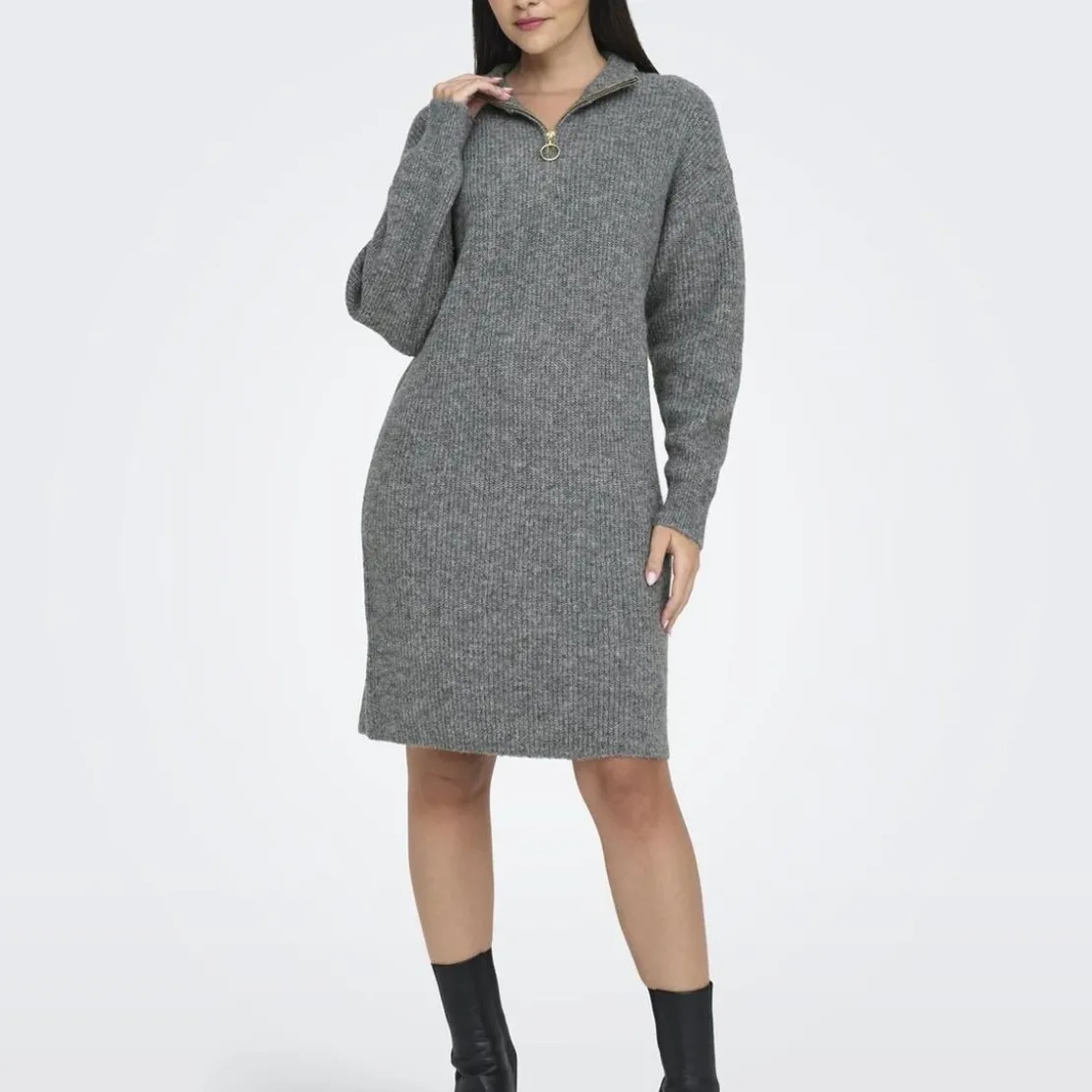 OnlyRobe courte col zippé Tokyo gris Eve