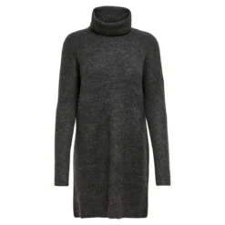 OnlyRobe en maille Col bénitier Manches 3/4 Au-dessus du genou gris