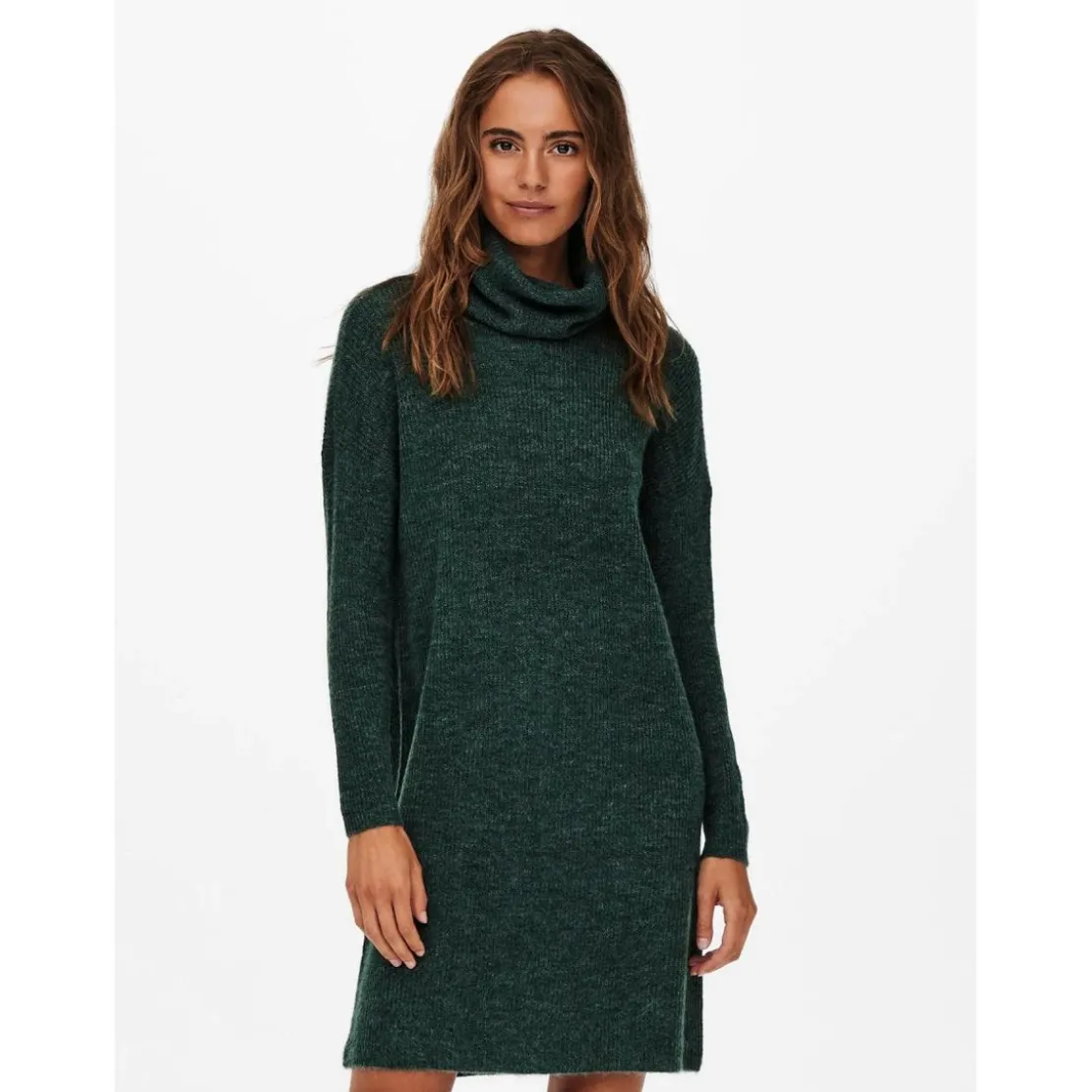 OnlyRobe en maille Col bénitier Manches 3/4 Au-dessus du genou vert