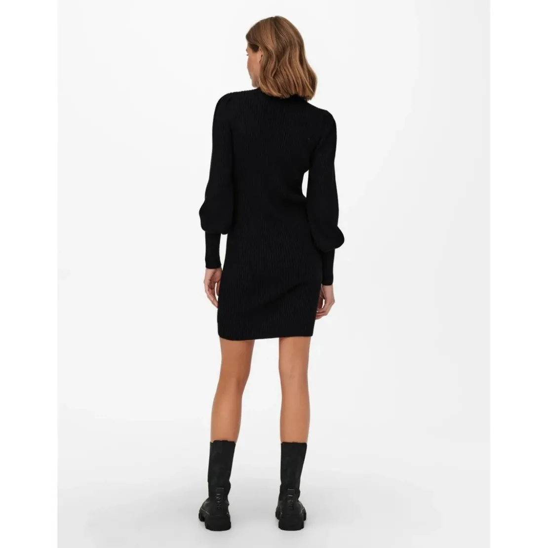OnlyRobe en maille Col haut Manches longues Longueur mini noir
