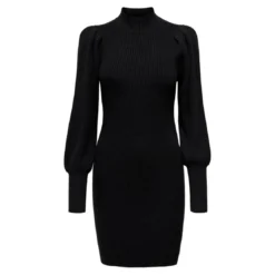 OnlyRobe en maille Col haut Manches longues Longueur mini noir