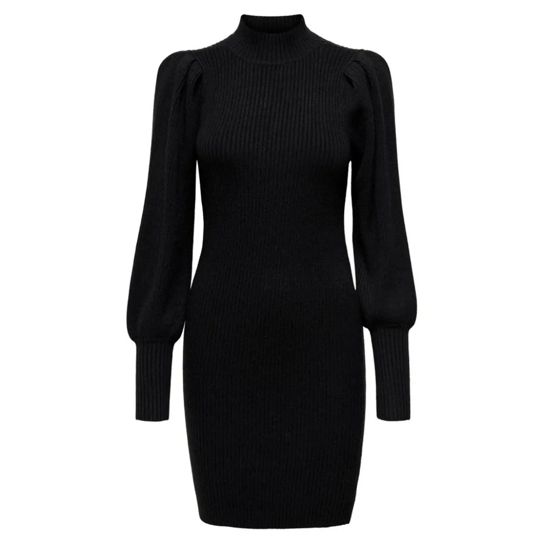 OnlyRobe en maille Col haut Manches longues Longueur mini noir