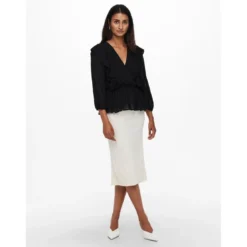 OnlyTop Col en V Manches 3/4 noir