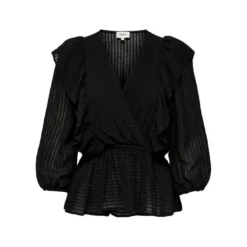OnlyTop Col en V Manches 3/4 noir